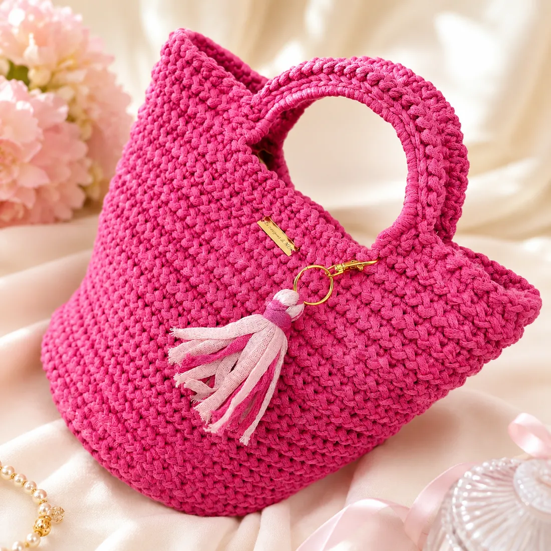 Borsa con nappa crochet